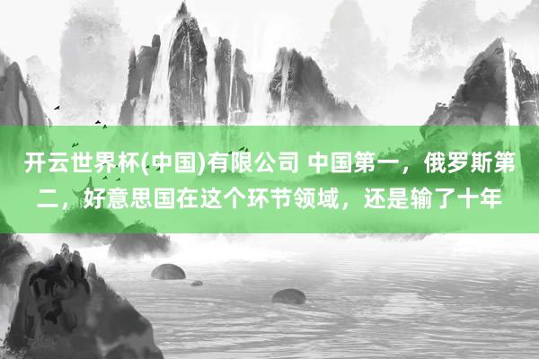 开云世界杯(中国)有限公司 中国第一，俄罗斯第二，好意思国在这个环节领域，还是输了十年