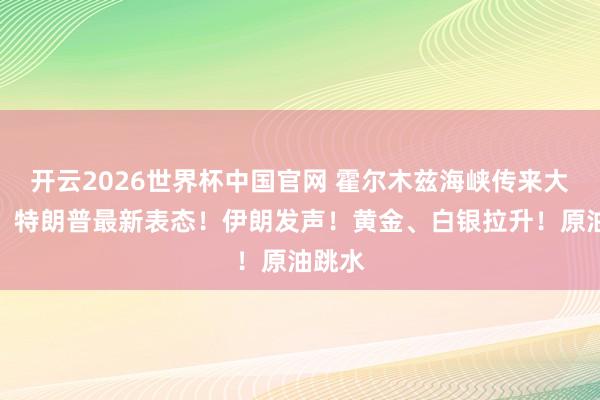 开云2026世界杯中国官网 霍尔木兹海峡传来大音问!特朗普最新表态!伊朗发声!黄金、白银拉升!原油跳水