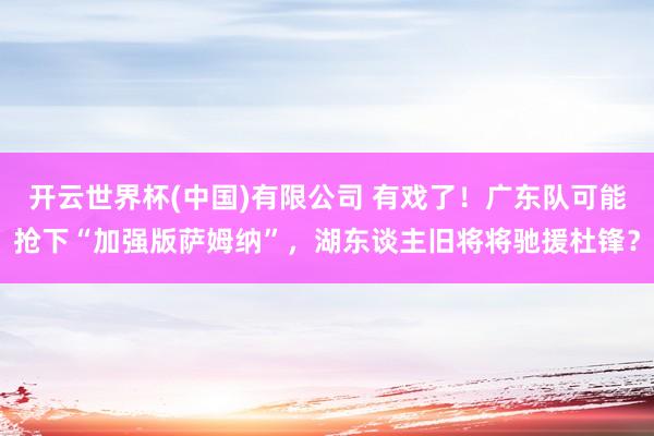 开云世界杯(中国)有限公司 有戏了!广东队可能抢下“加强版萨姆纳”,湖东谈主旧将将驰援杜锋?