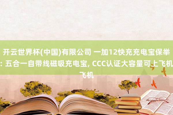 开云世界杯(中国)有限公司 一加12快充充电宝保举: 五合一自带线磁吸充电宝， CCC认证大容量可上飞机