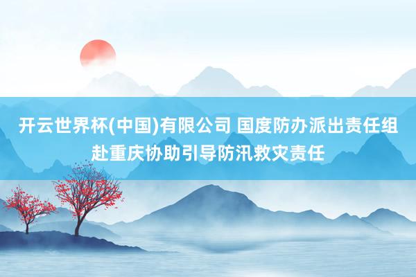 开云世界杯(中国)有限公司 国度防办派出责任组赴重庆协助引导防汛救灾责任