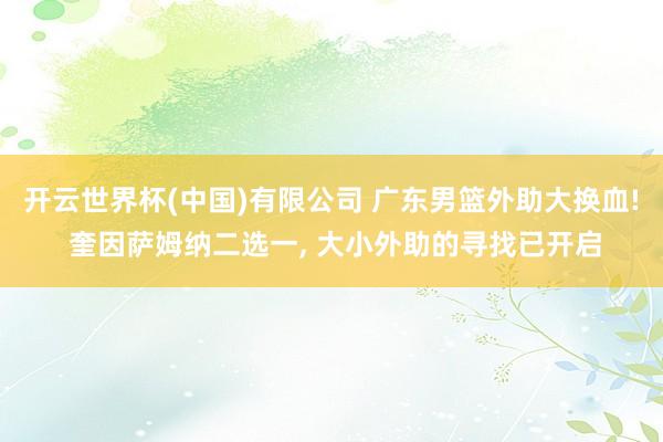 开云世界杯(中国)有限公司 广东男篮外助大换血! 奎因萨姆纳二选一, 大小外助的寻找已开启