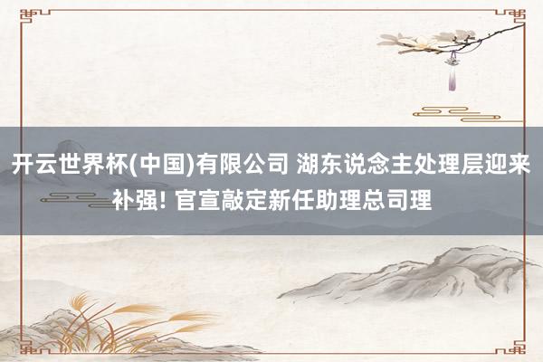 开云世界杯(中国)有限公司 湖东说念主处理层迎来补强! 官宣敲定新任助理总司理