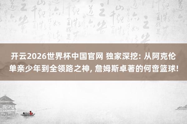 开云2026世界杯中国官网 独家深挖: 从阿克伦单亲少年到全领路之神, 詹姆斯卓著的何啻篮球!
