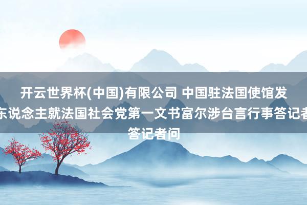 开云世界杯(中国)有限公司 中国驻法国使馆发言东说念主就法国社会党第一文书富尔涉台言行事答记者问