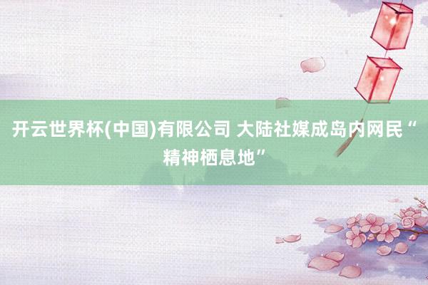 开云世界杯(中国)有限公司 大陆社媒成岛内网民“精神栖息地”
