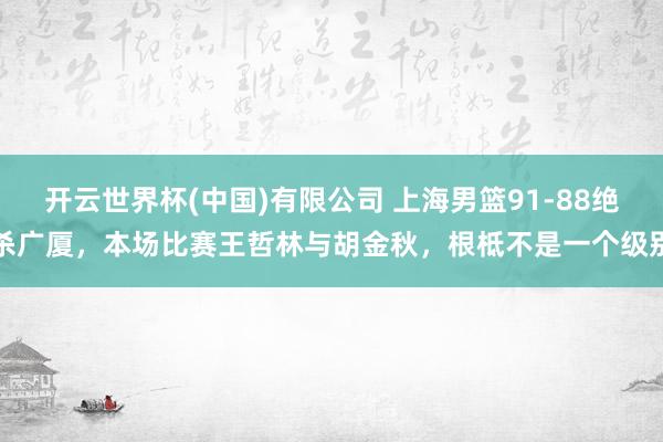 开云世界杯(中国)有限公司 上海男篮91-88绝杀广厦,本场比赛王哲林与胡金秋,根柢不是一个级别