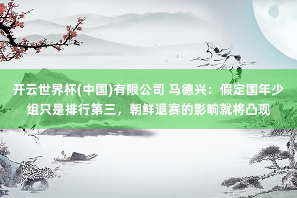 开云世界杯(中国)有限公司 马德兴：假定国年少组只是排行第三，朝鲜退赛的影响就将凸现