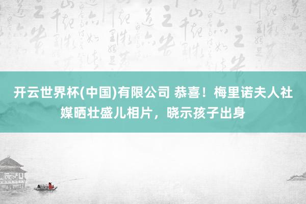 开云世界杯(中国)有限公司 恭喜!梅里诺夫人社媒晒壮盛儿相片,晓示孩子出身