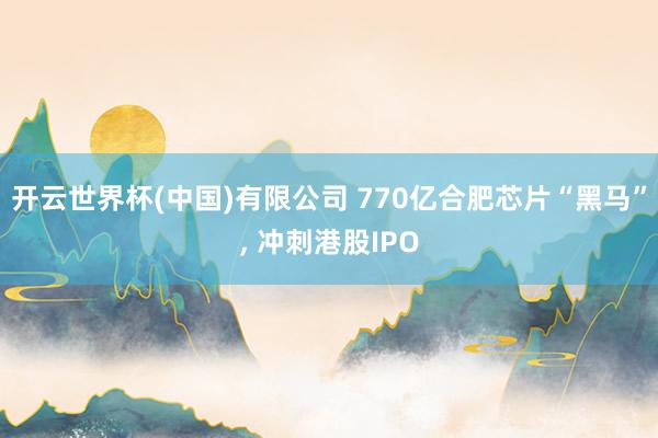 开云世界杯(中国)有限公司 770亿合肥芯片“黑马”, 冲刺港股IPO