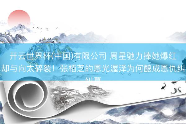 开云世界杯(中国)有限公司 周星驰力捧她爆红,却与向太碎裂!张栢芝的恩光渥泽为何酿成恩仇纠葛