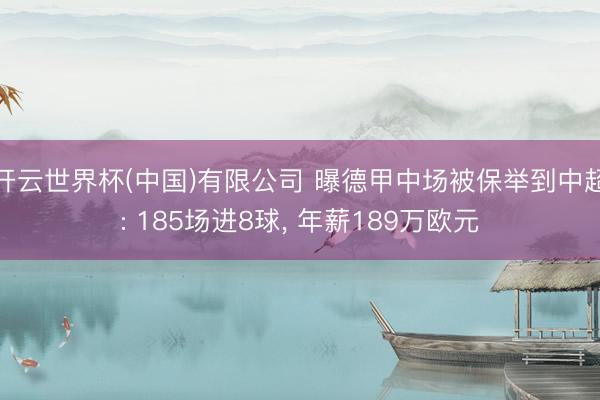 开云世界杯(中国)有限公司 曝德甲中场被保举到中超: 185场进8球, 年薪189万欧元