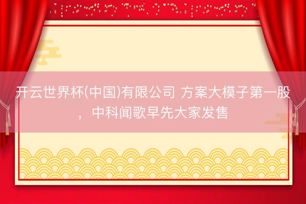 开云世界杯(中国)有限公司 方案大模子第一股，中科闻歌早先大家发售