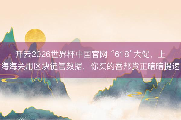 开云2026世界杯中国官网 “618”大促,上海海关用区块链管数据,你买的番邦货正暗暗提速